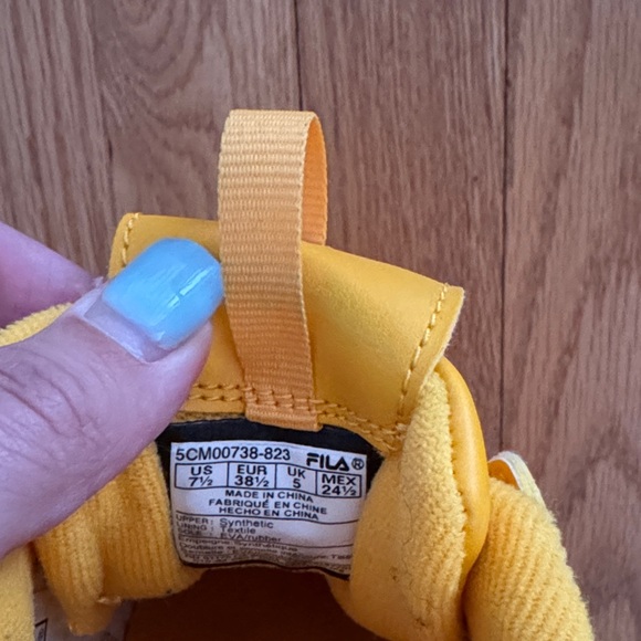 Fila Vibrant Yellow Sneakers with White Soles - Picture 3 of 3